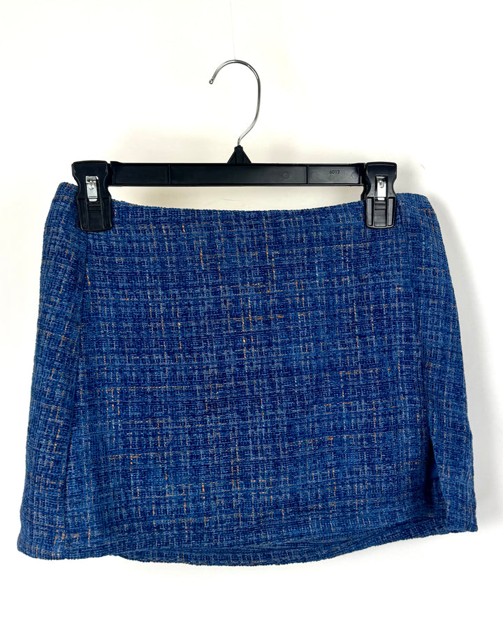 Nia The Brand Blue Tweed Skort -  Small