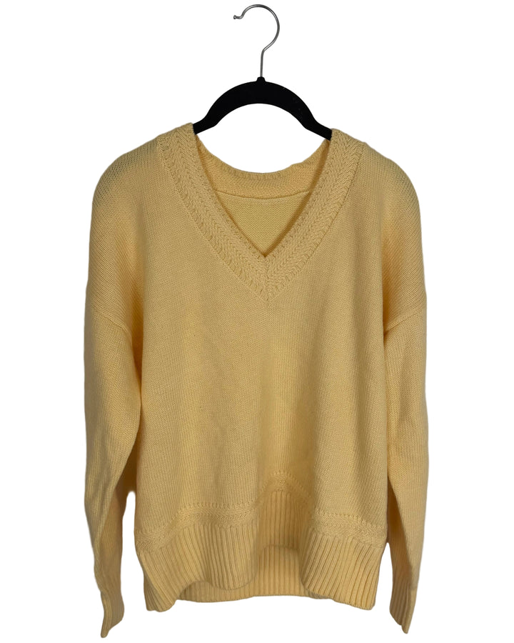 Yellow V-Neck Sweater- Size 4/6