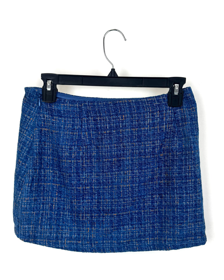 Nia The Brand Blue Tweed Skort -  Small