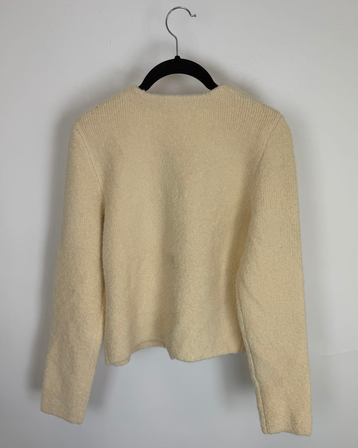 Soft Cream Gold Button Cardigan - Size 4/6