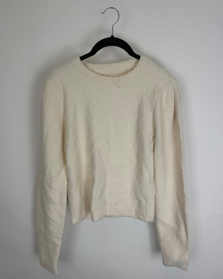 White Cozy Crewneck Sweater - Size 2/4