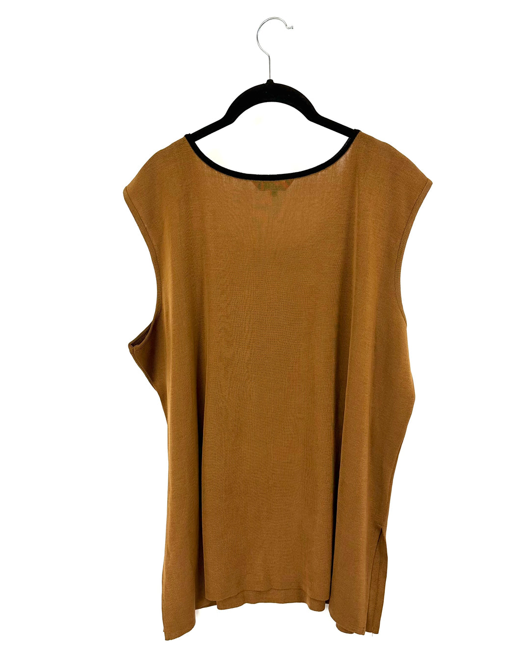 Brown And Black Knit Tank Top - 24W-26W