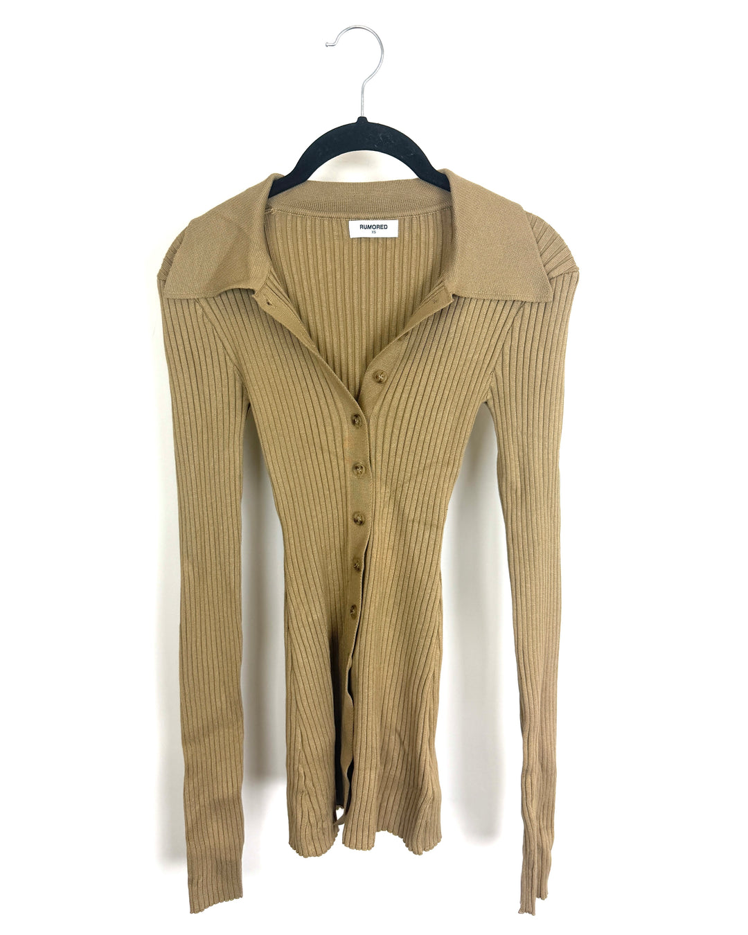 Sandy Brown Collared Sweater - Size 00/0
