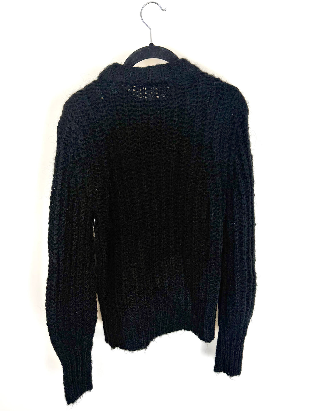 Black Chunky Textured Knit Sweater - Size 2/4