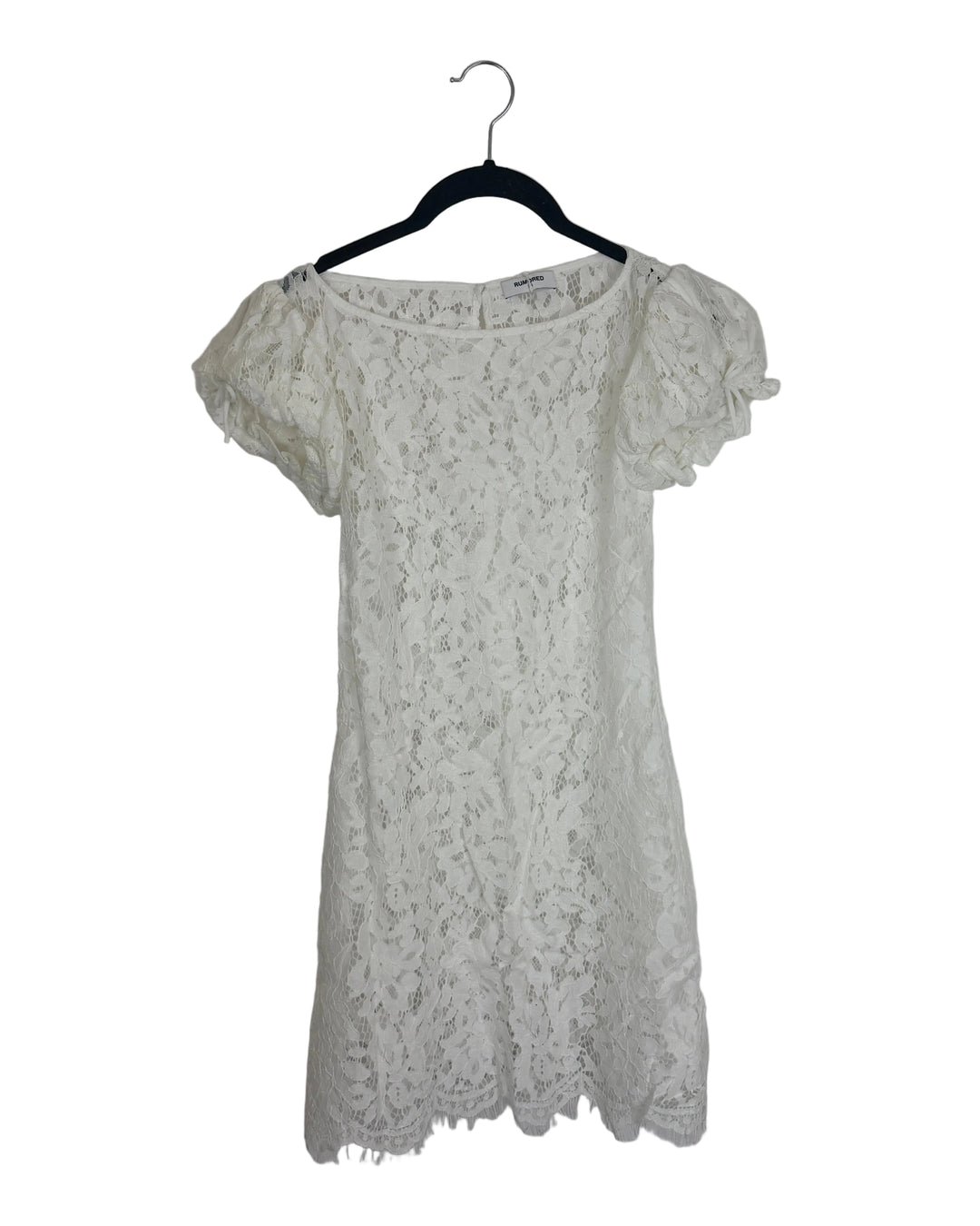 White Lace Short Sleeve Dress - Size 00/0