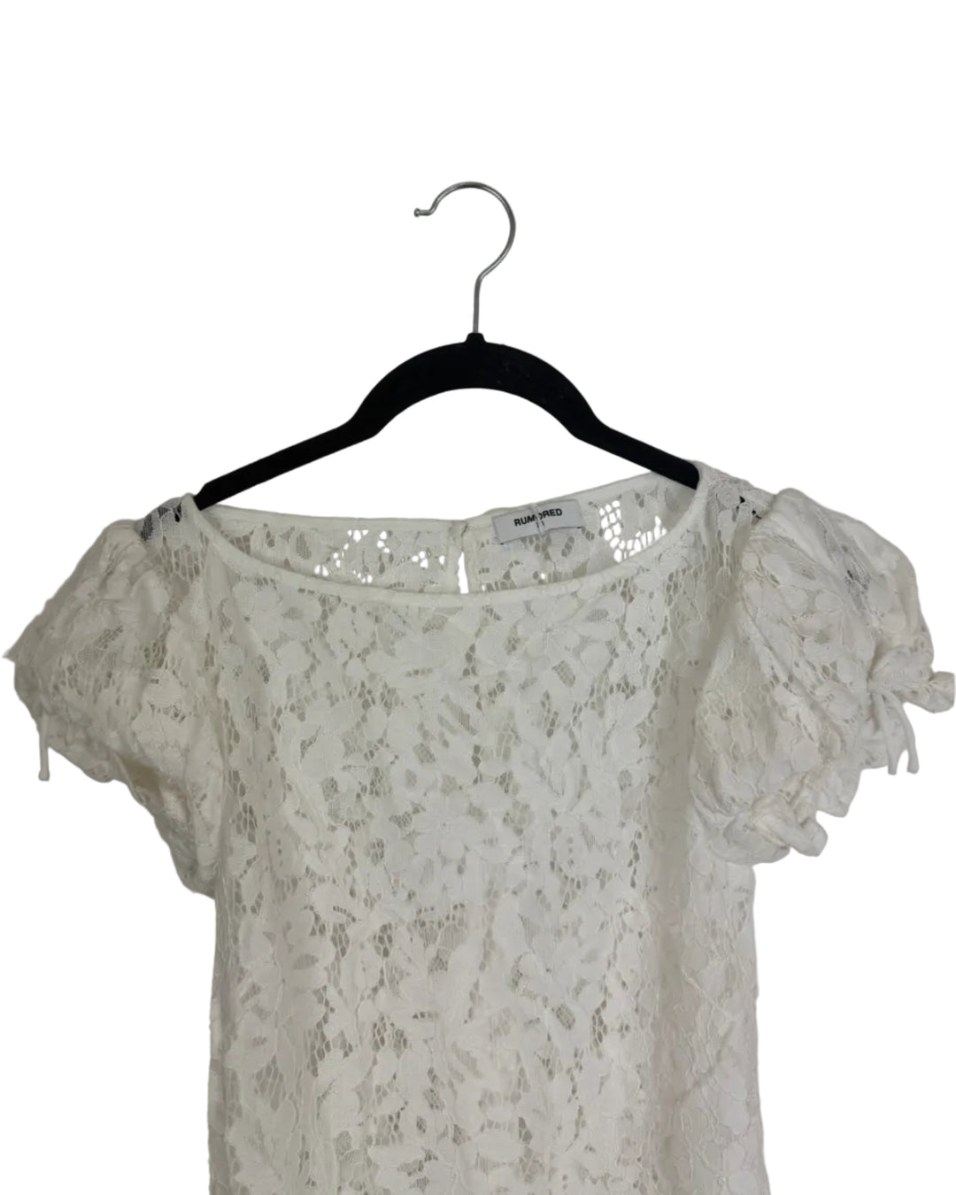 White Lace Short Sleeve Dress - Size 00/0