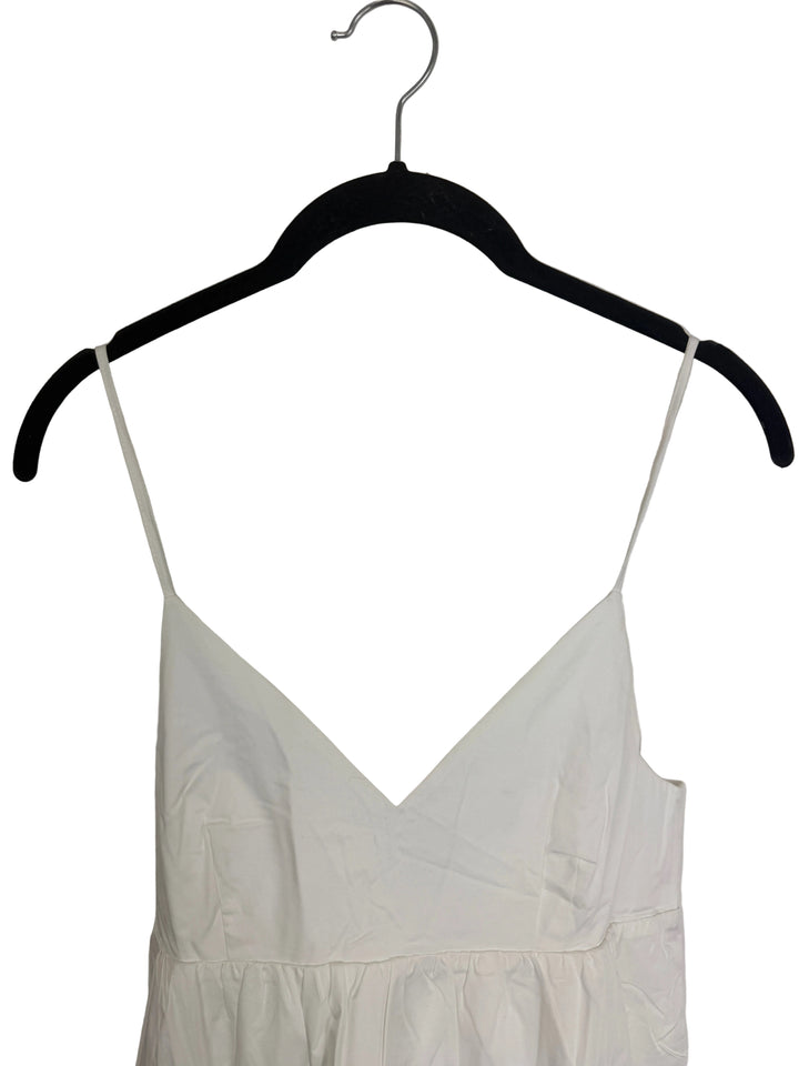 White V-Neck Long Dress - Size 00/0