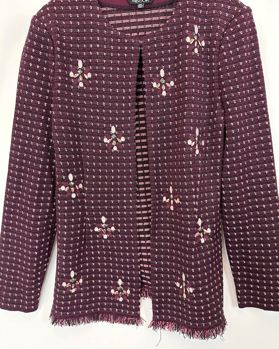 Deep Maroon And Pink Jacket - Size 0-2