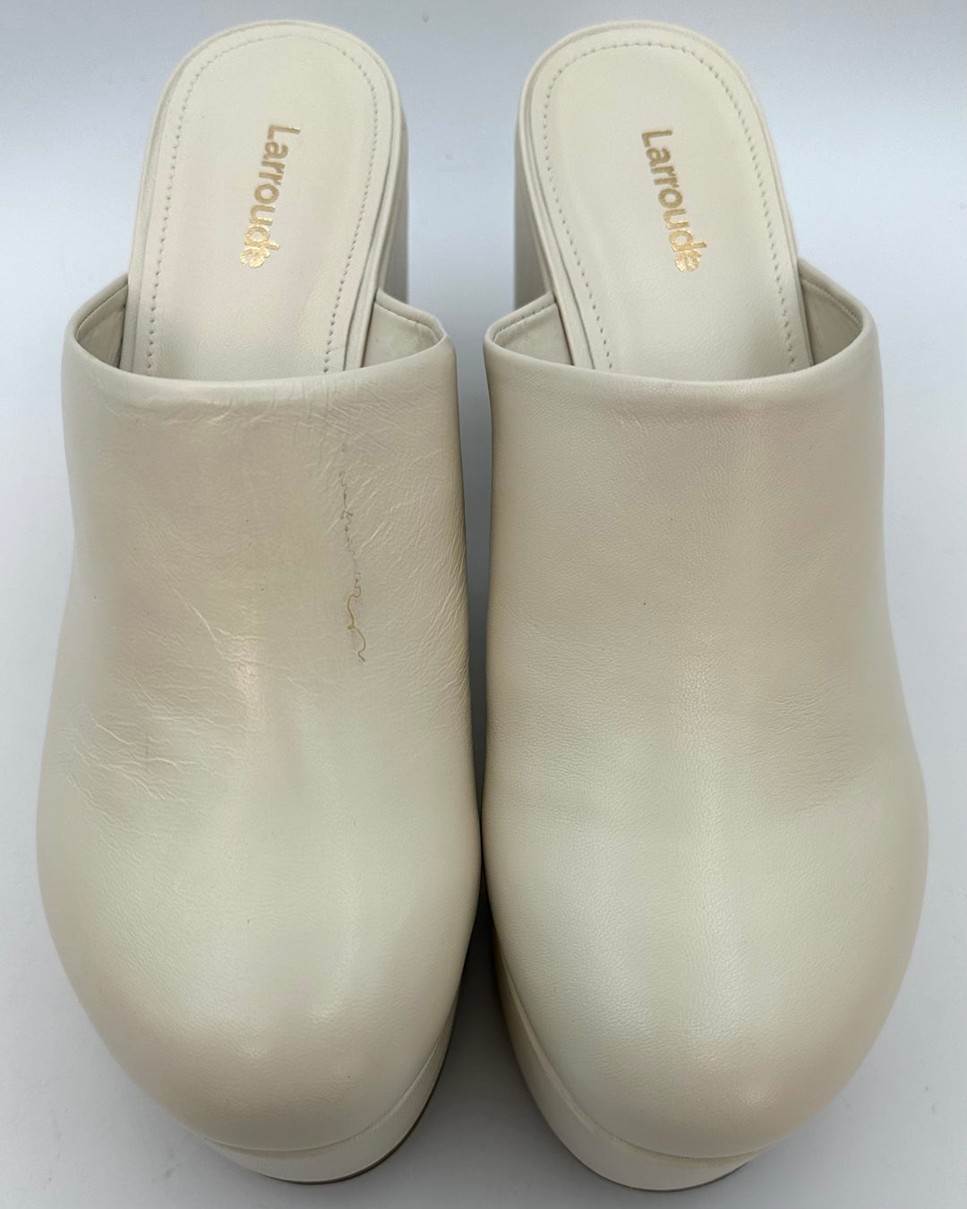 Shell White Platform Mule - Size 8.5