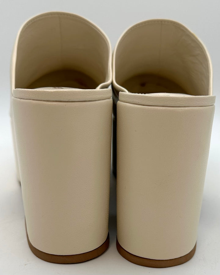 Shell White Platform Mule - Size 8.5