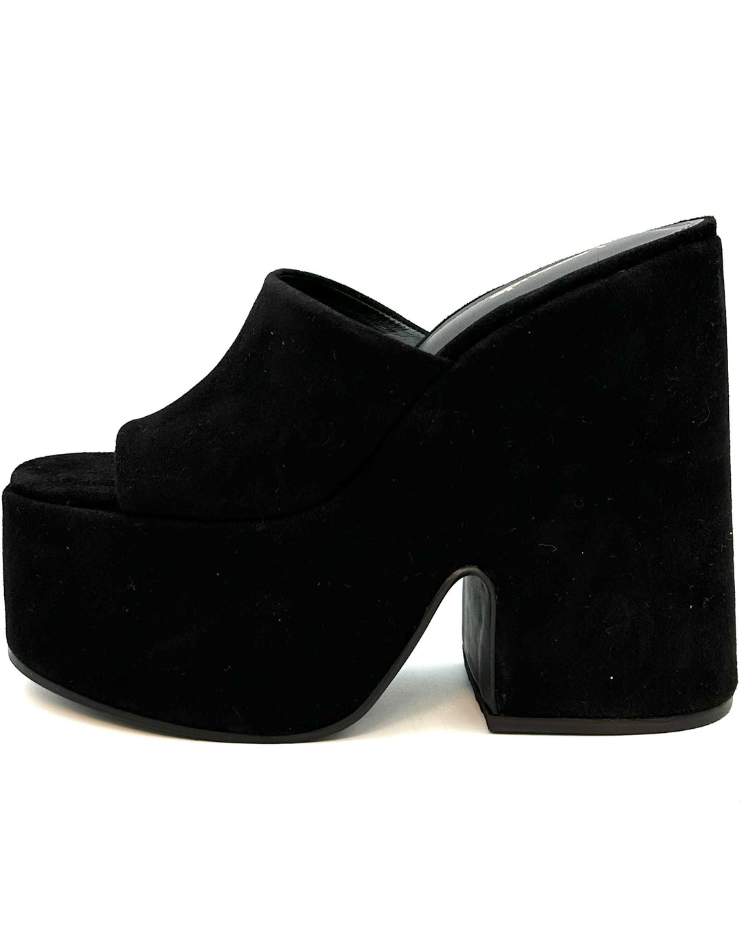 Obsidian Black Suede Platform Sandal - Size 6