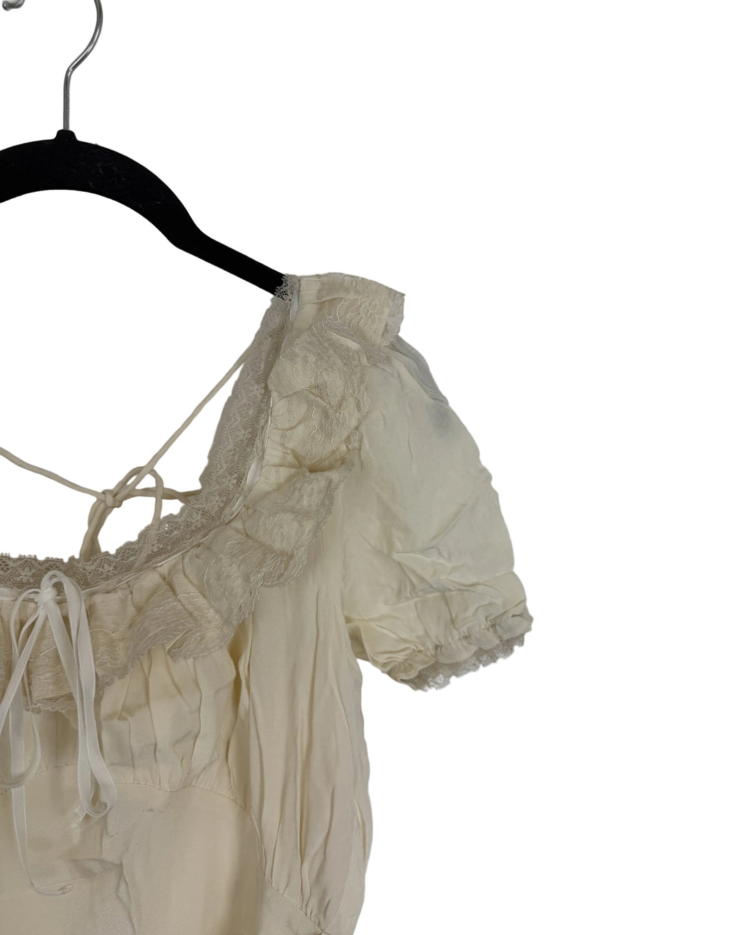 Beige Lace Dress with Tie at Waist- Size 0/2