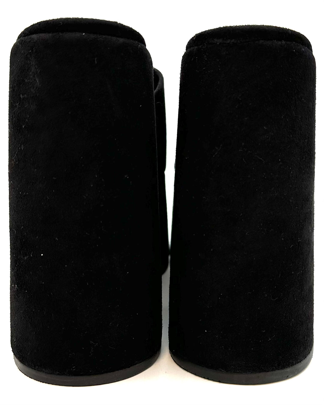 Obsidian Black Suede Platform Sandal - Size 6