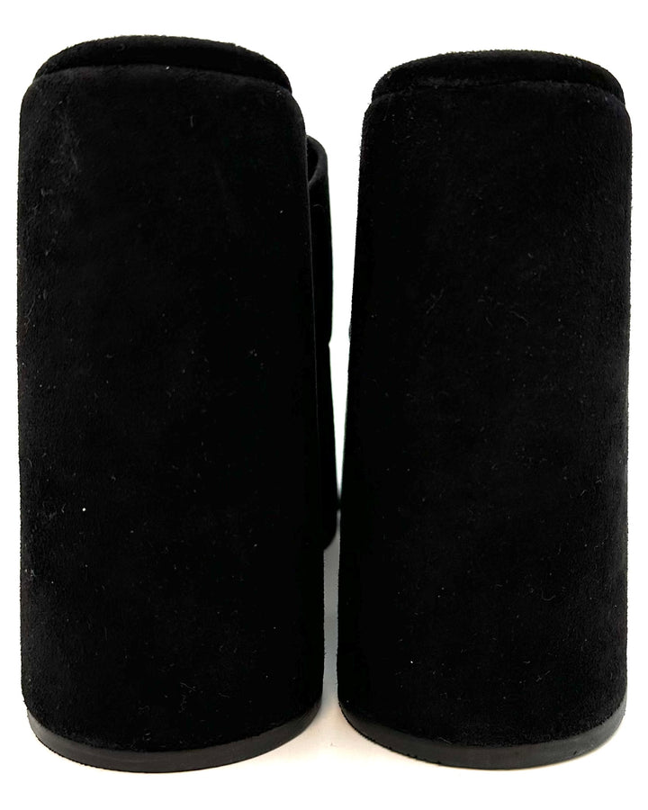 Obsidian Black Suede Platform Sandal - Size 6