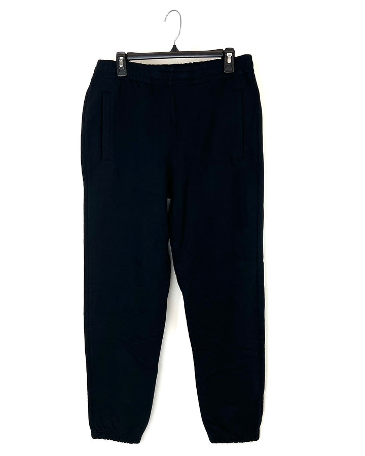 MENS Black Jogger Sweatpants with Logo - Small