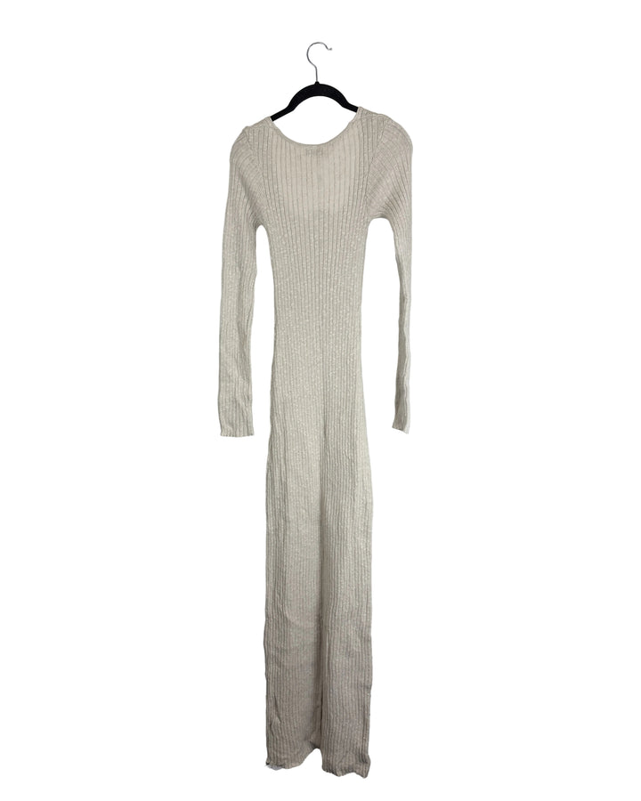 Ribbed Tan Long Sleeve Sweater Dress- Size 2/4
