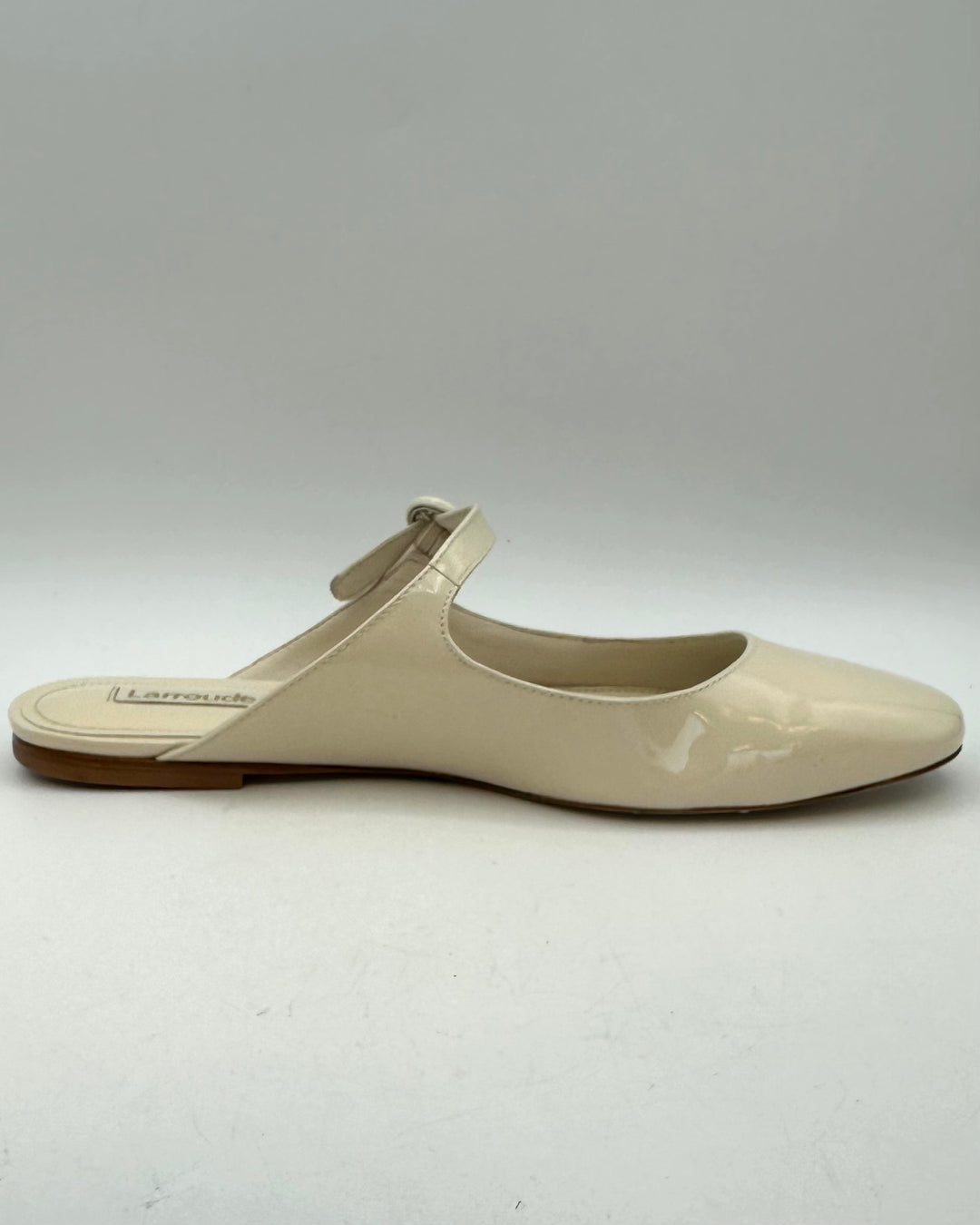 Ivory White Patent Leather Flat Mule - Size 9