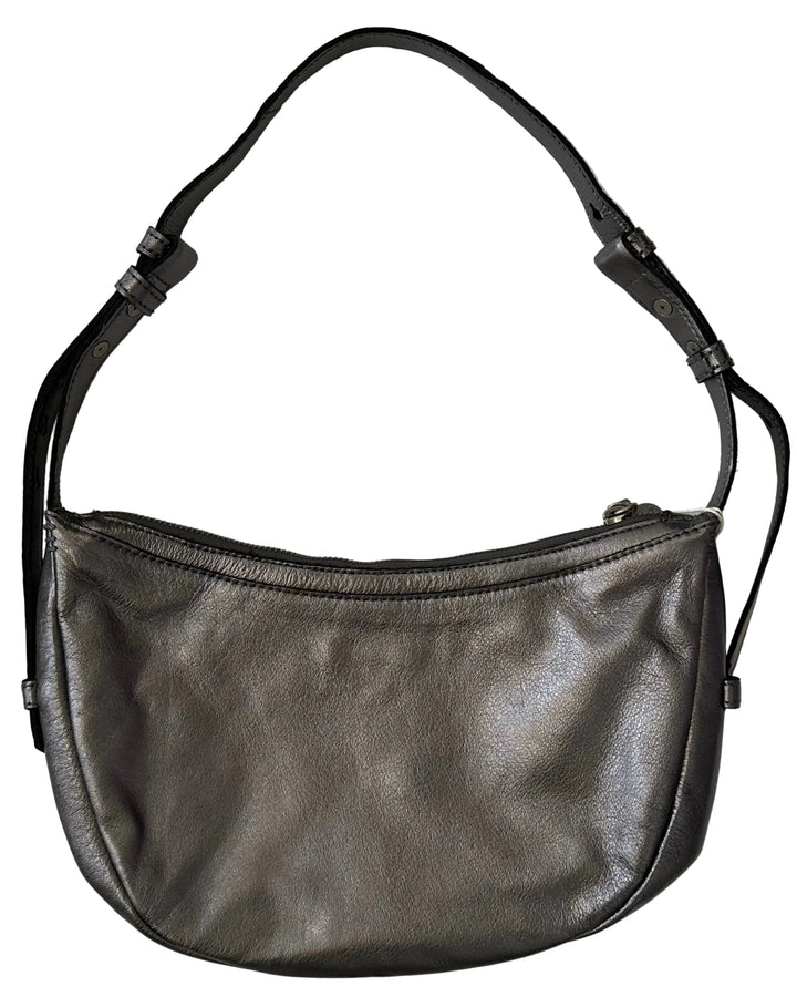 Dark Silver Metallic Shoulder Bag