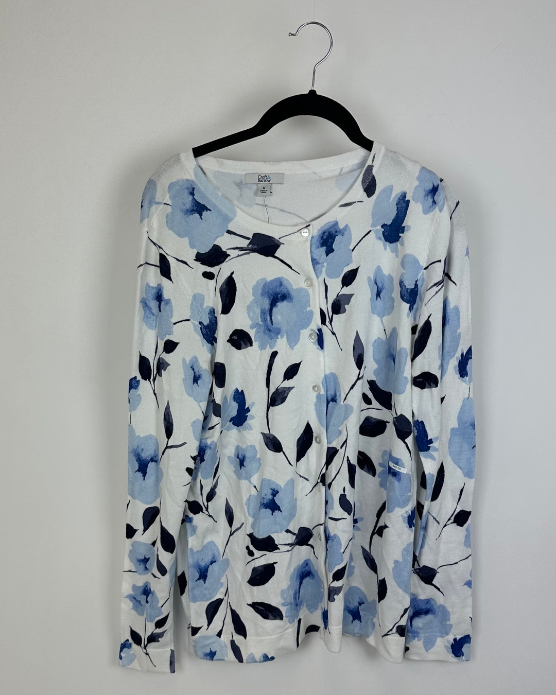 Blue Floral Cardigan - Size 10-12