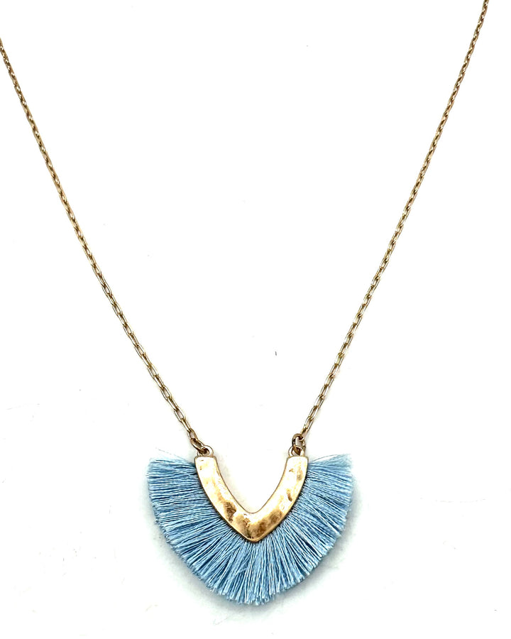 Periwinkle Blue Fringe Necklace