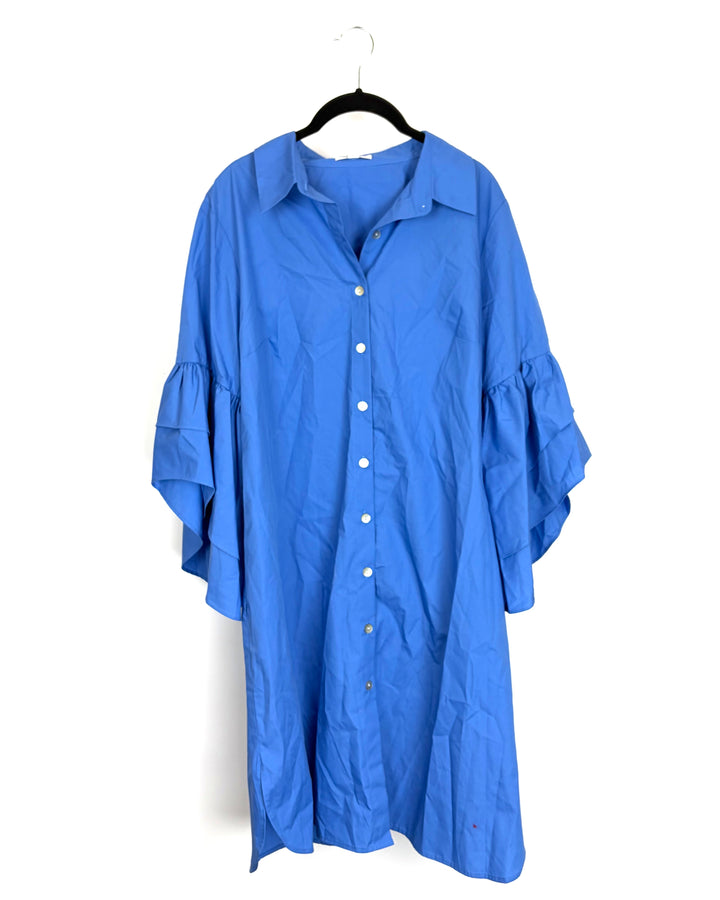 Royal Ruffle Sleeve Dress - Size 12/14