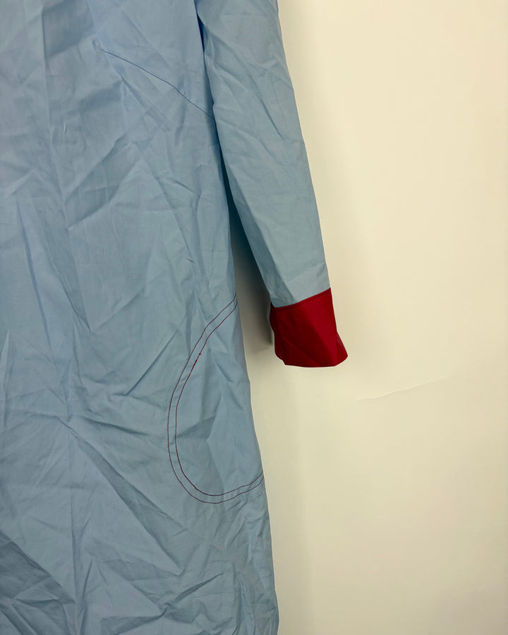 Pale Blue Color Block Shirt Dress - Size 2/4