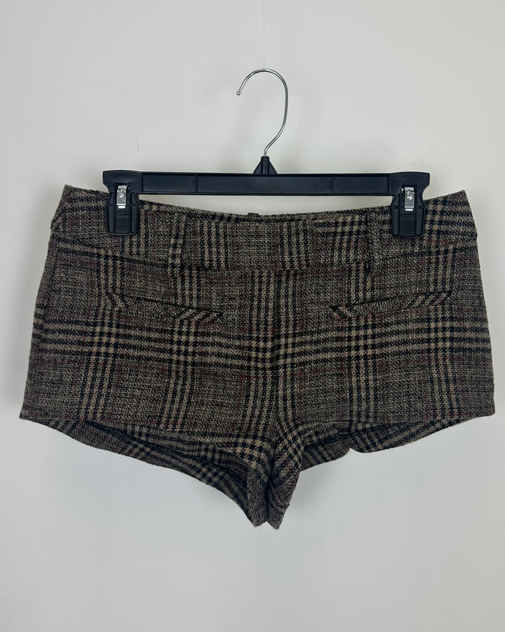 Plaid micro shorts - 0/2, 2/4