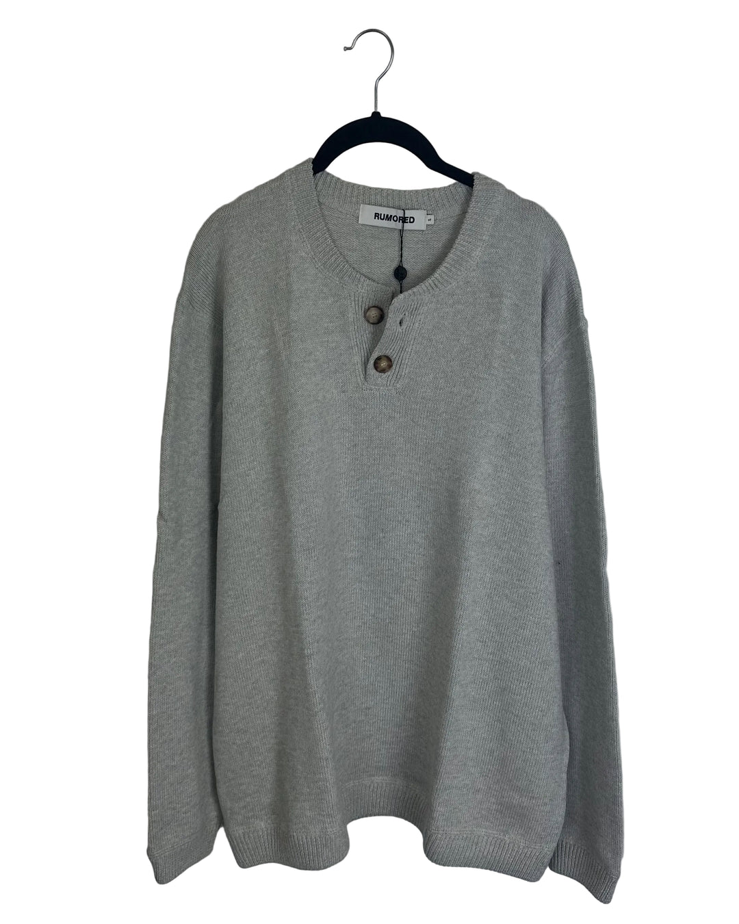 Light Heather Henley Sweater - Size 2/4