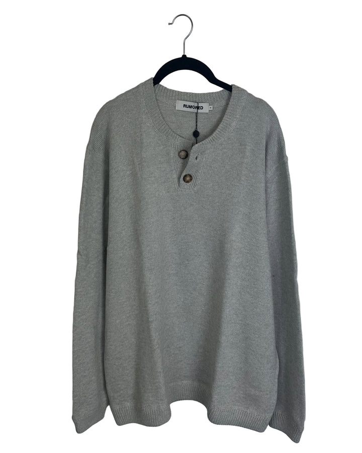 Light Heather Henley Sweater - Size 2/4