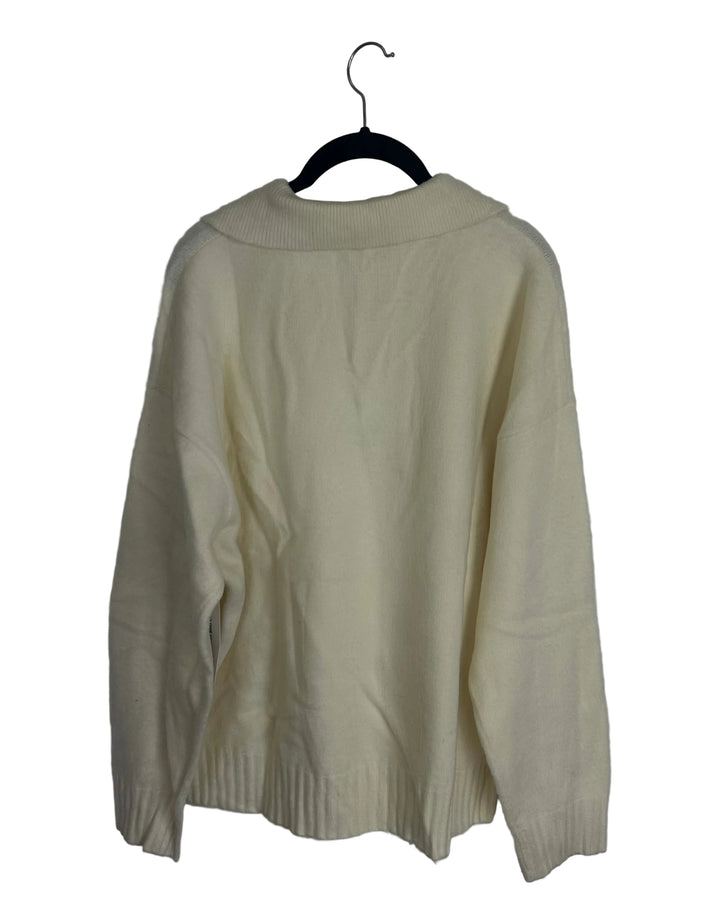 Off White Collared Sweater - Size 2/4