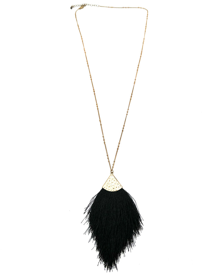 Black Large Tassel Necklace