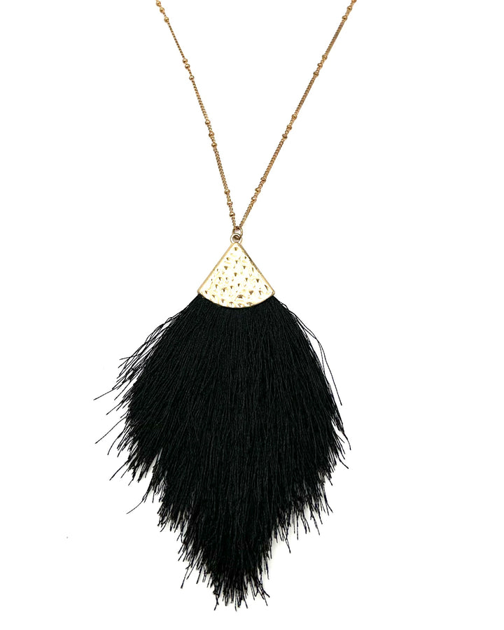 Black Large Tassel Necklace