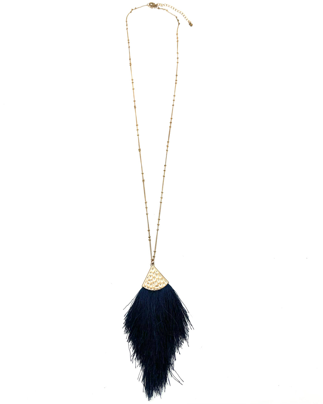 Midnight Blue Large Tassel Necklace