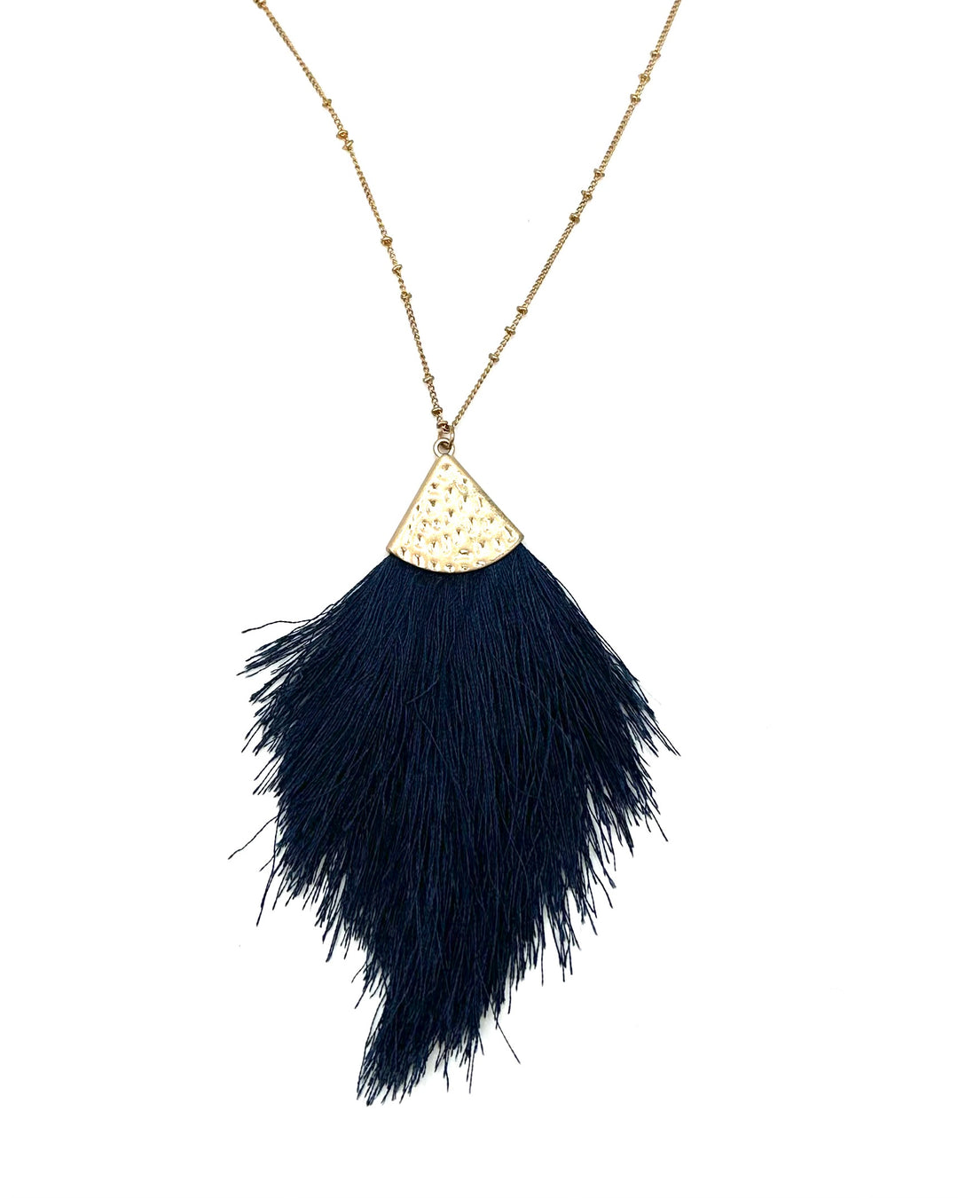 Midnight Blue Large Tassel Necklace