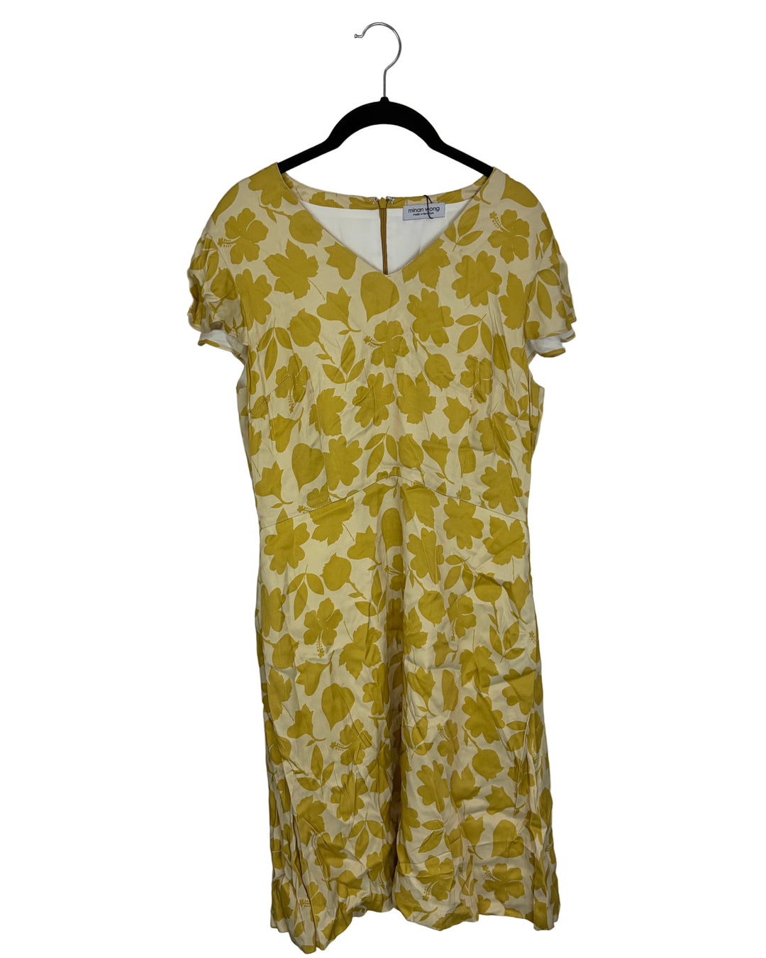 Yellow Foliage Print Dress - Size 4/6