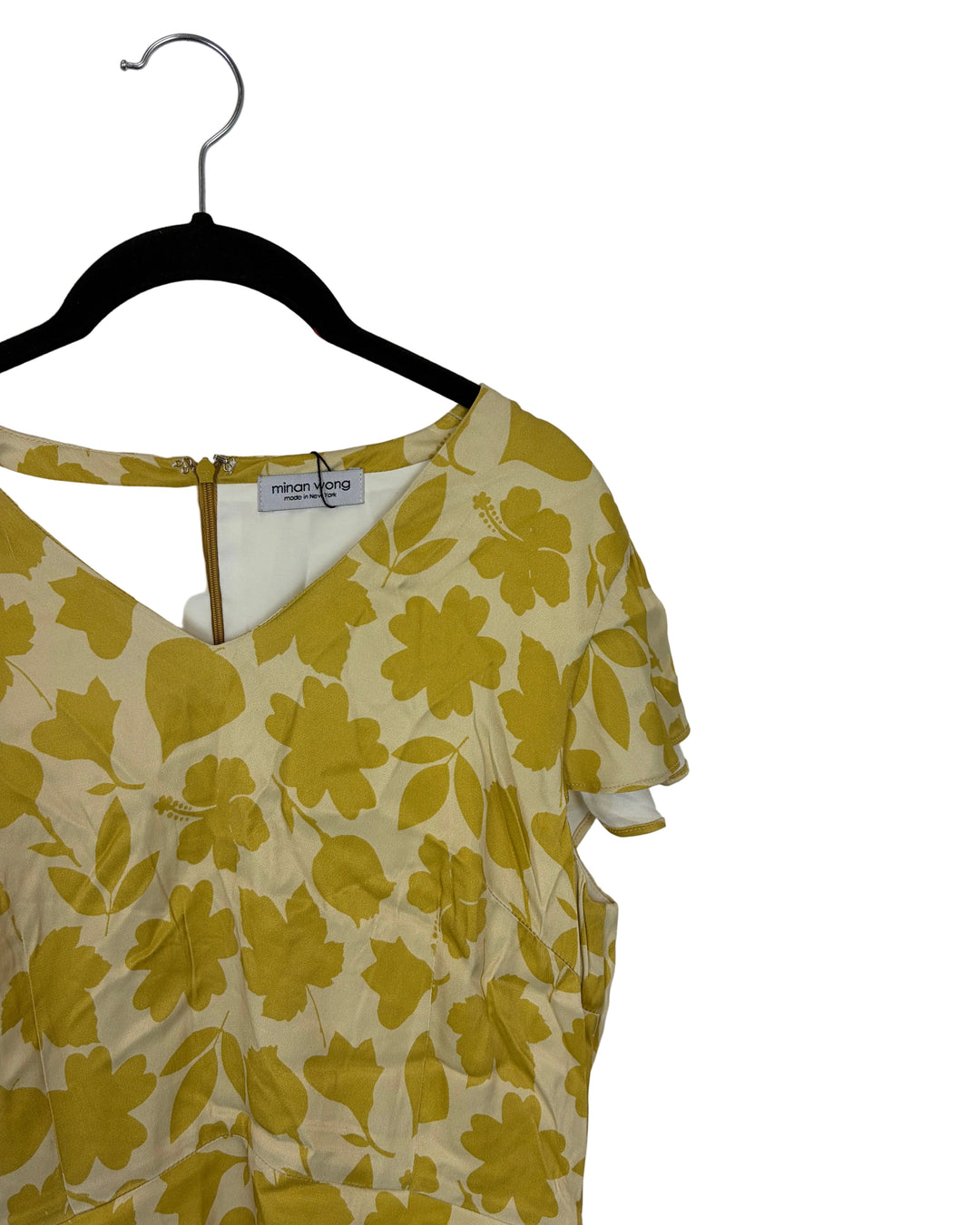 Yellow Foliage Print Dress - Size 4/6