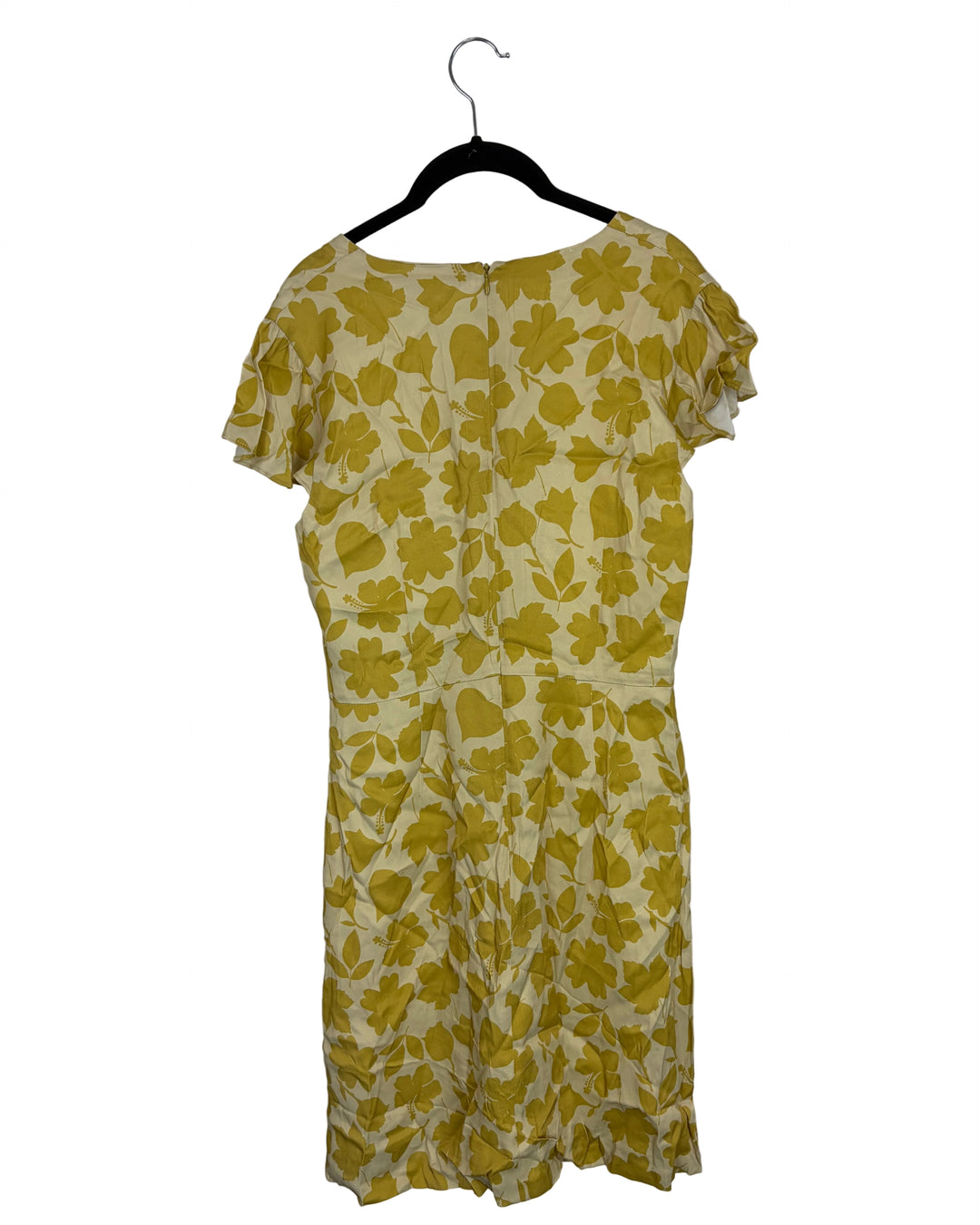 Yellow Foliage Print Dress - Size 4/6