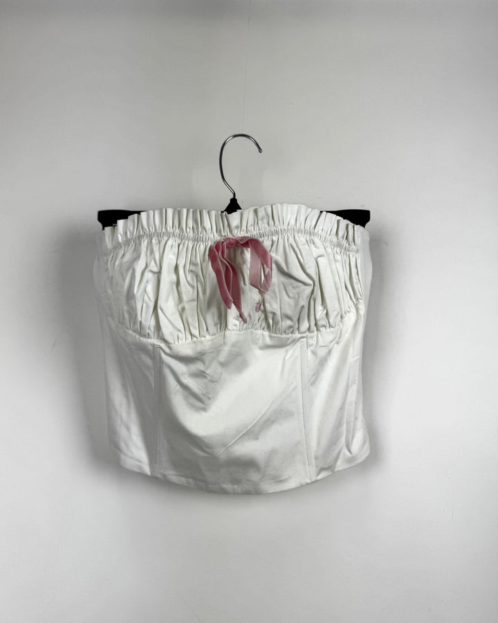 More to Come Strapless White Corset- Size Small