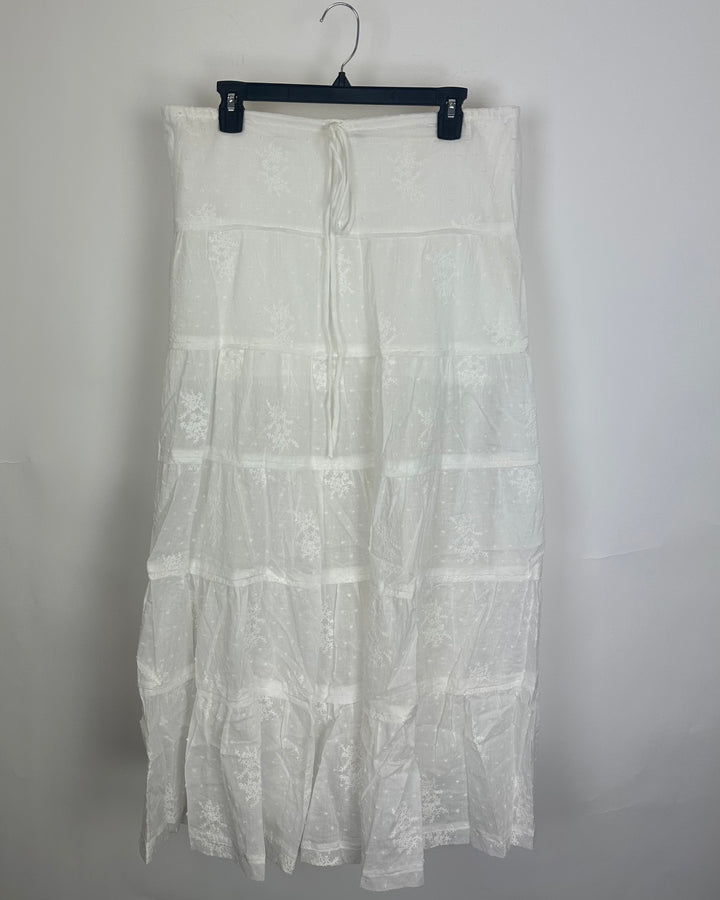 White tiered flowy maxi skirt - 0/2