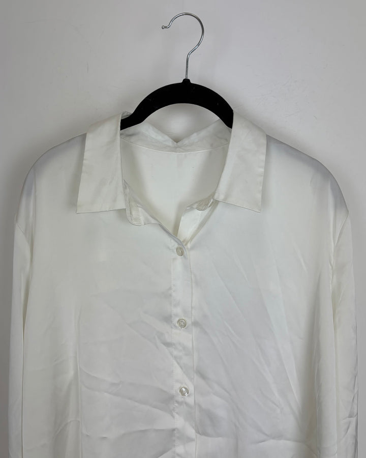 White Button Up Collared Top - Size 4/6