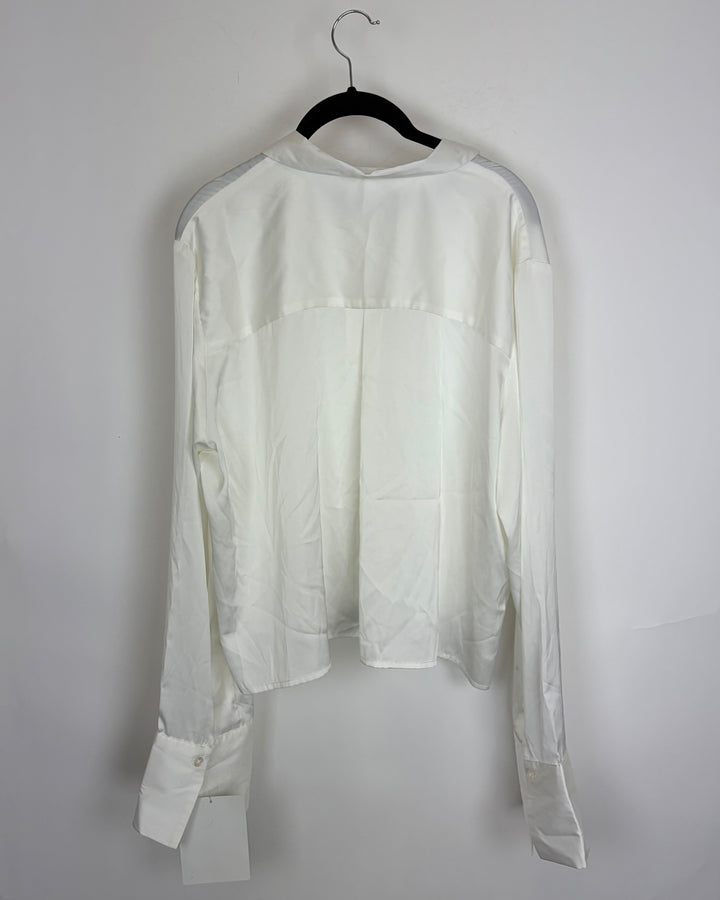 White Button Up Collared Top - Size 4/6