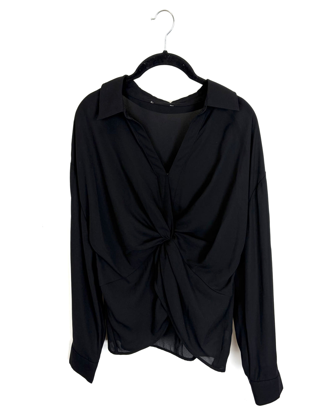 Black Knot Tie Blouse - Size 4/6