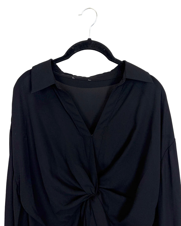 Black Knot Tie Blouse - Size 4/6