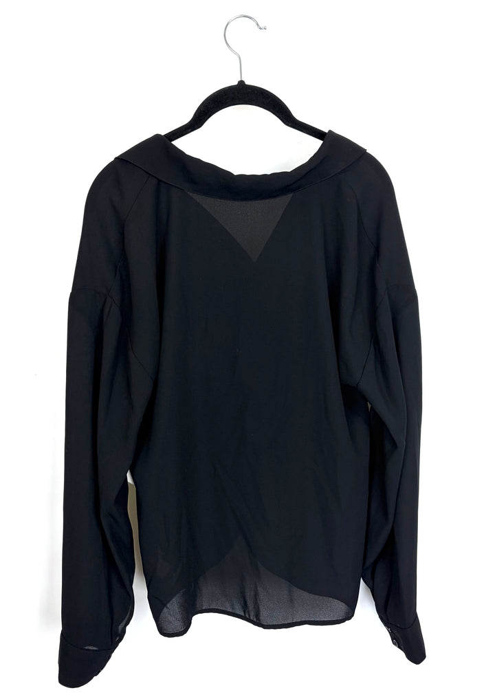 Black Knot Tie Blouse - Size 4/6