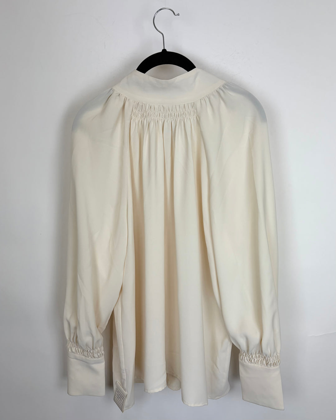 Ivory White Elastic Ruched Blouse - Size 6/8