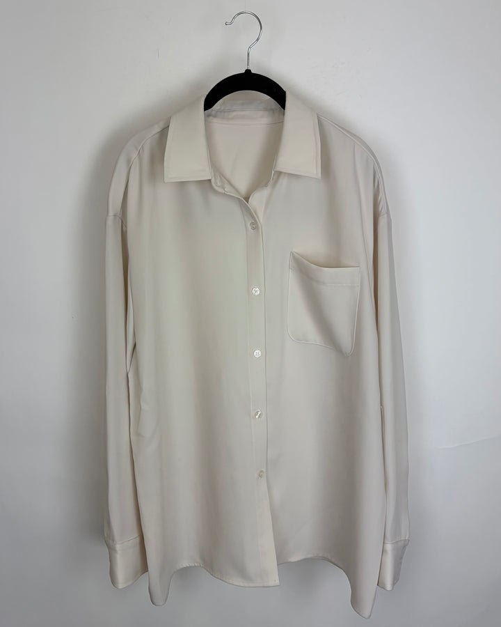 Cream Button Up Blouse - Size 6/8
