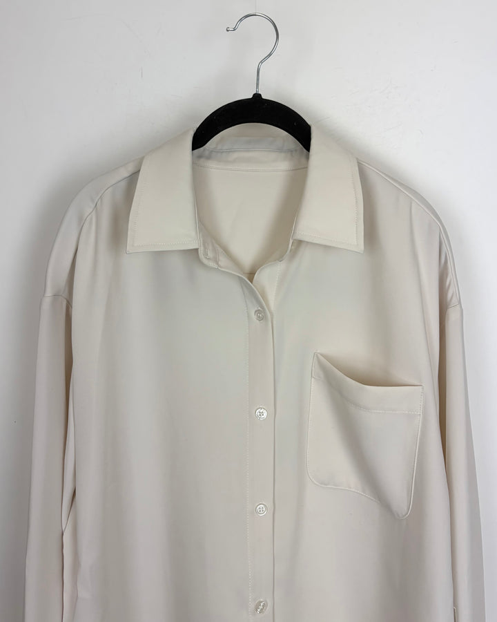 Cream Button Up Blouse - Size 6/8