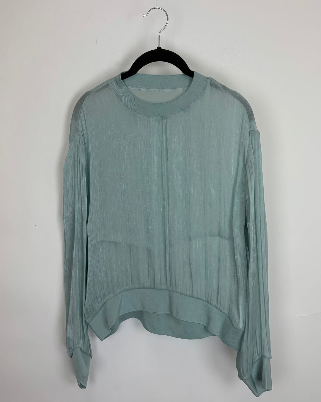 Turquoise Blue Metallic Long Sleeve - Size 4/6