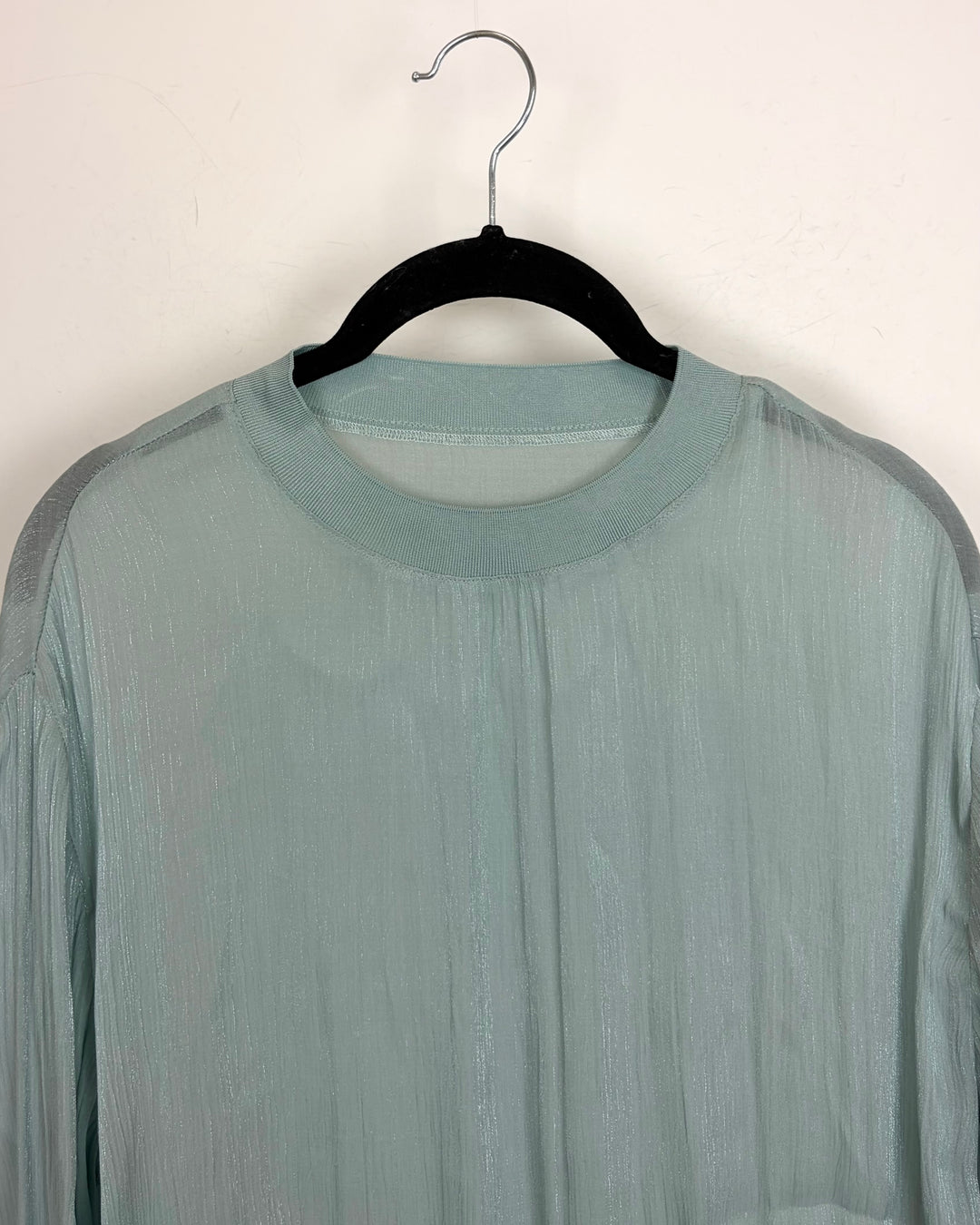 Turquoise Blue Metallic Long Sleeve - Size 4/6