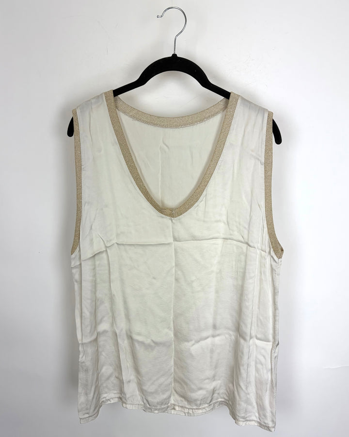 Beige V-Neck Tank - Size 4/6